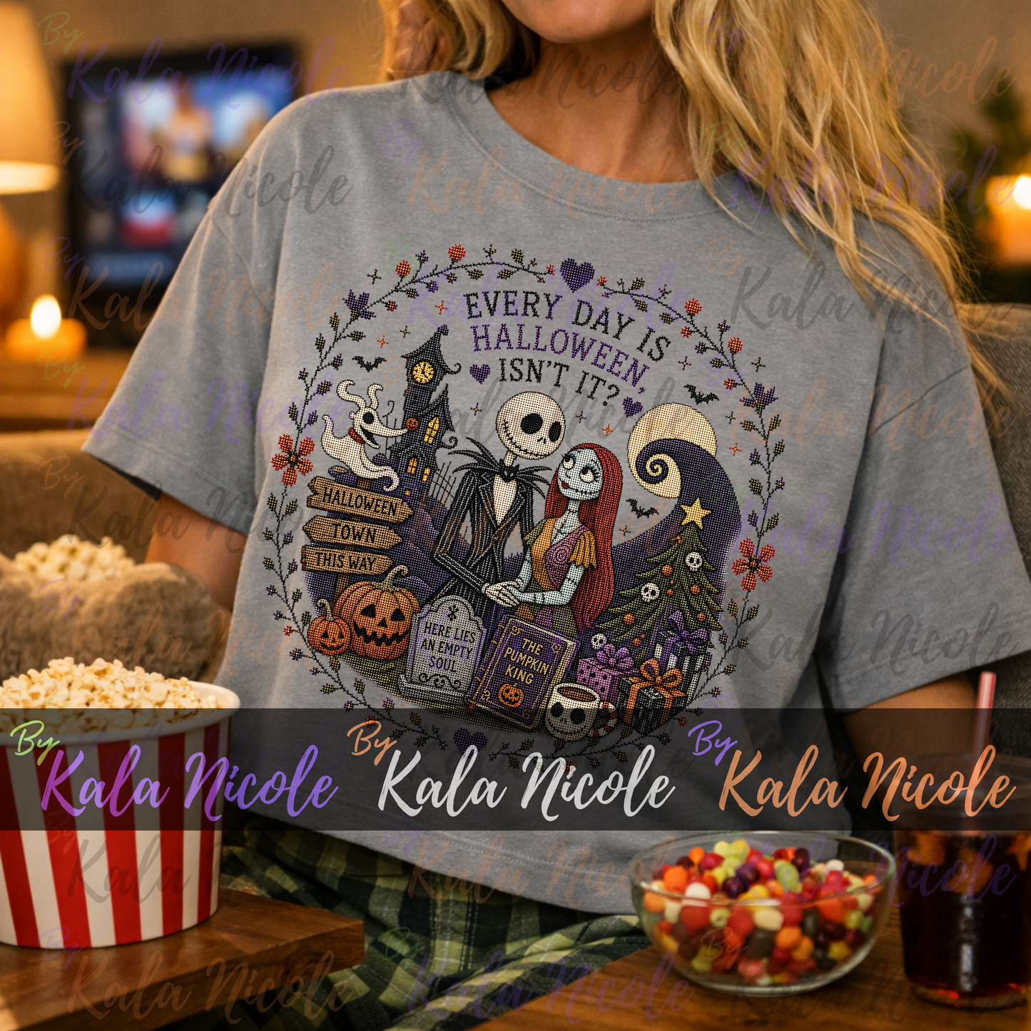 Nightmare Before Christmas Cross-Stitch PNG | Everyday is Halloween