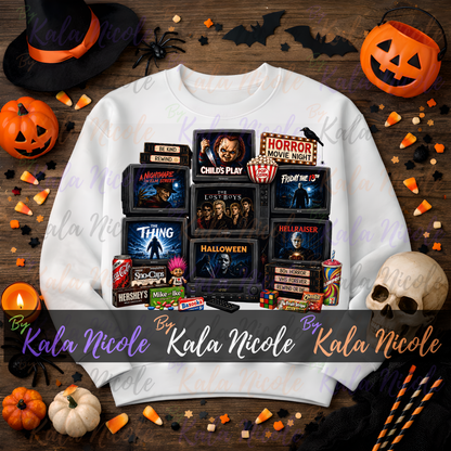 Horror Movie Night 80s PNG | Trendy Halloween PNG | Horror Movie Clipart (Digital Download)