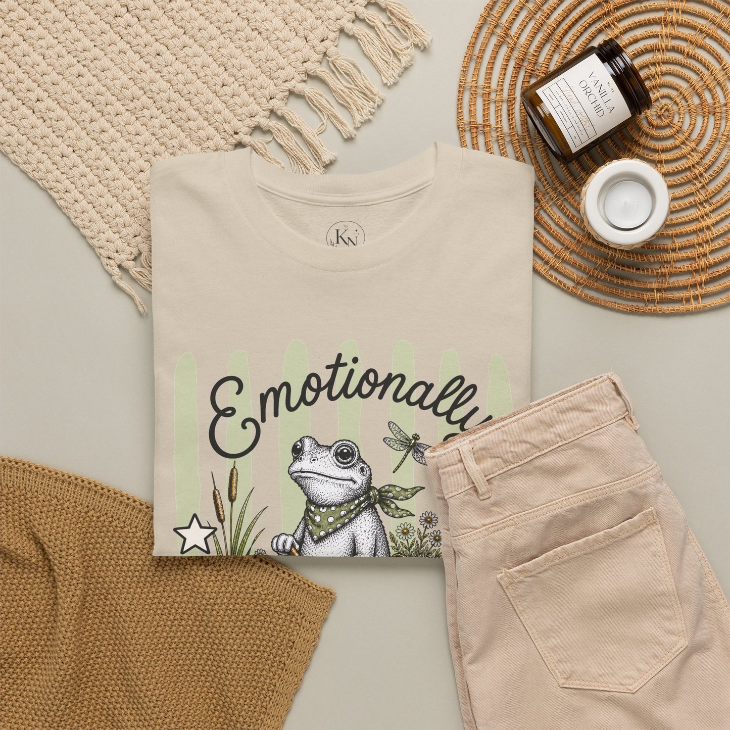 Emotionally Amphibious Retro Frog Graphic Tee