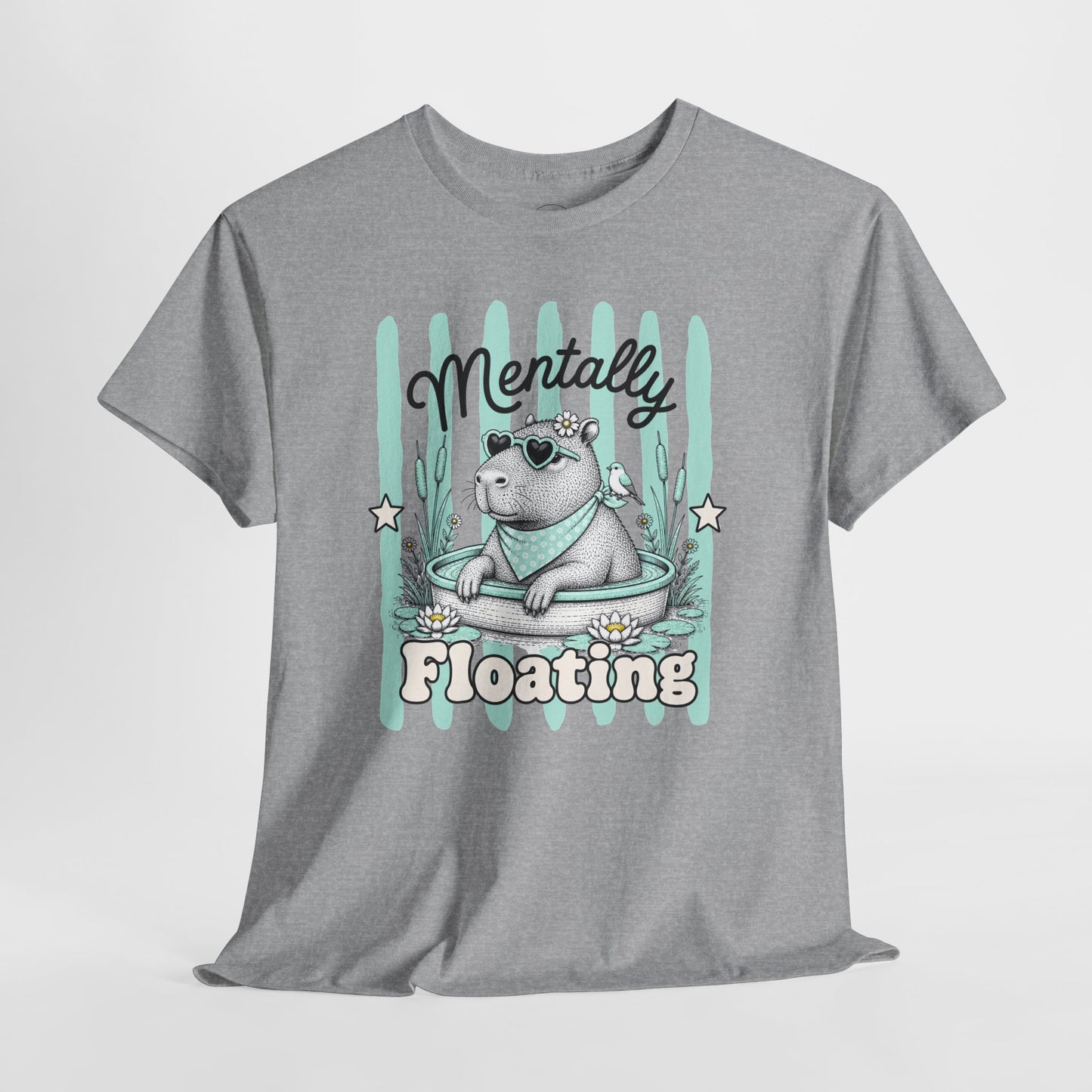 Mentally Floating Retro Capybara Graphic Tee