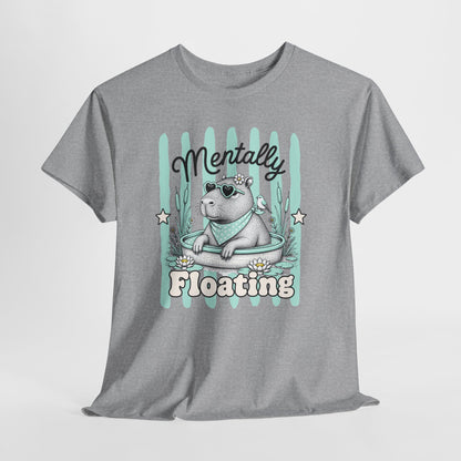 Mentally Floating Retro Capybara Graphic Tee