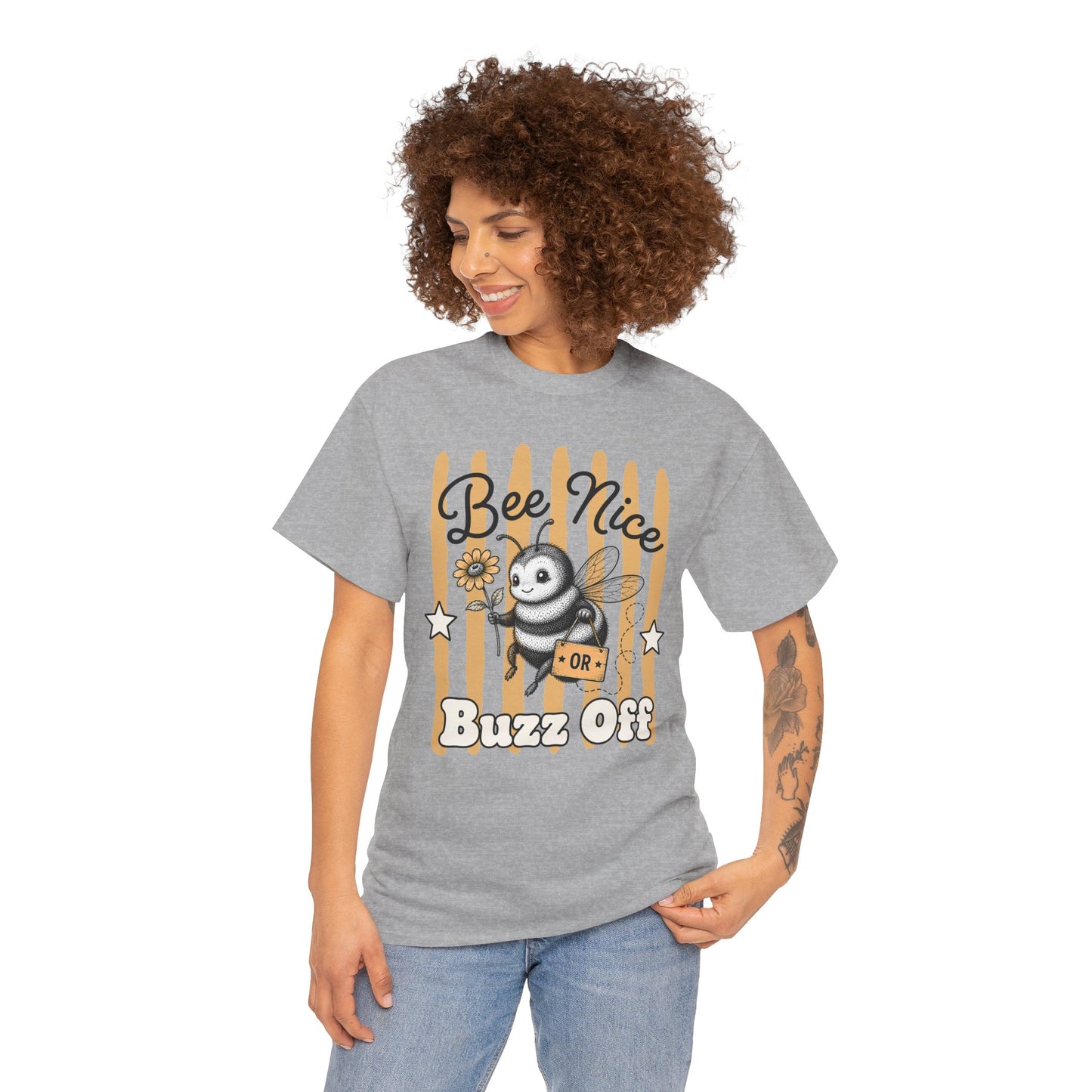 Bee Nice or Buzz Off Retro Bee Graphic Tee
