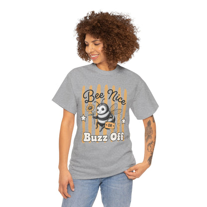 Bee Nice or Buzz Off Retro Bee Graphic Tee