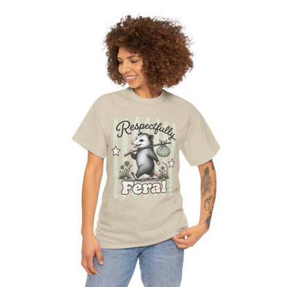 Respectfully Feral Retro Possum Graphic Tee