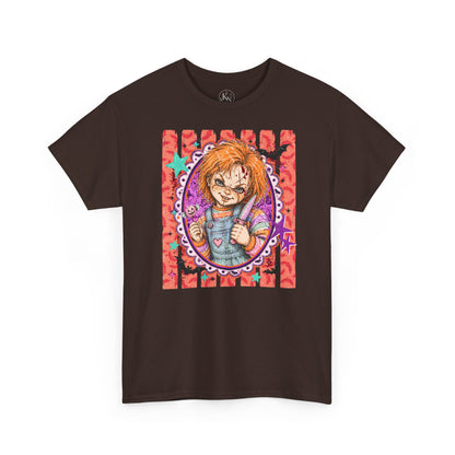 Chucky Portrait Tee — Colorful Spooky Horror Shirt