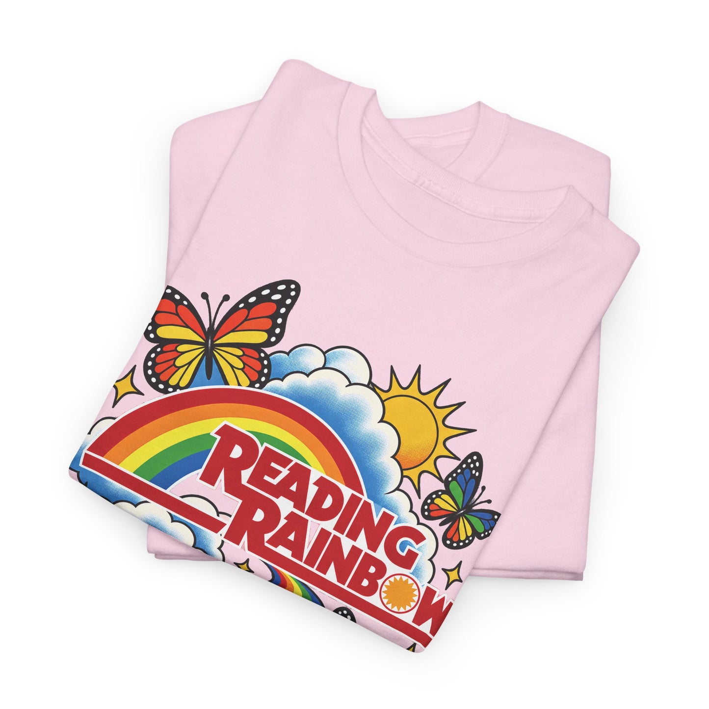 Rainbow & Butterflies Retro Book Graphic Tee