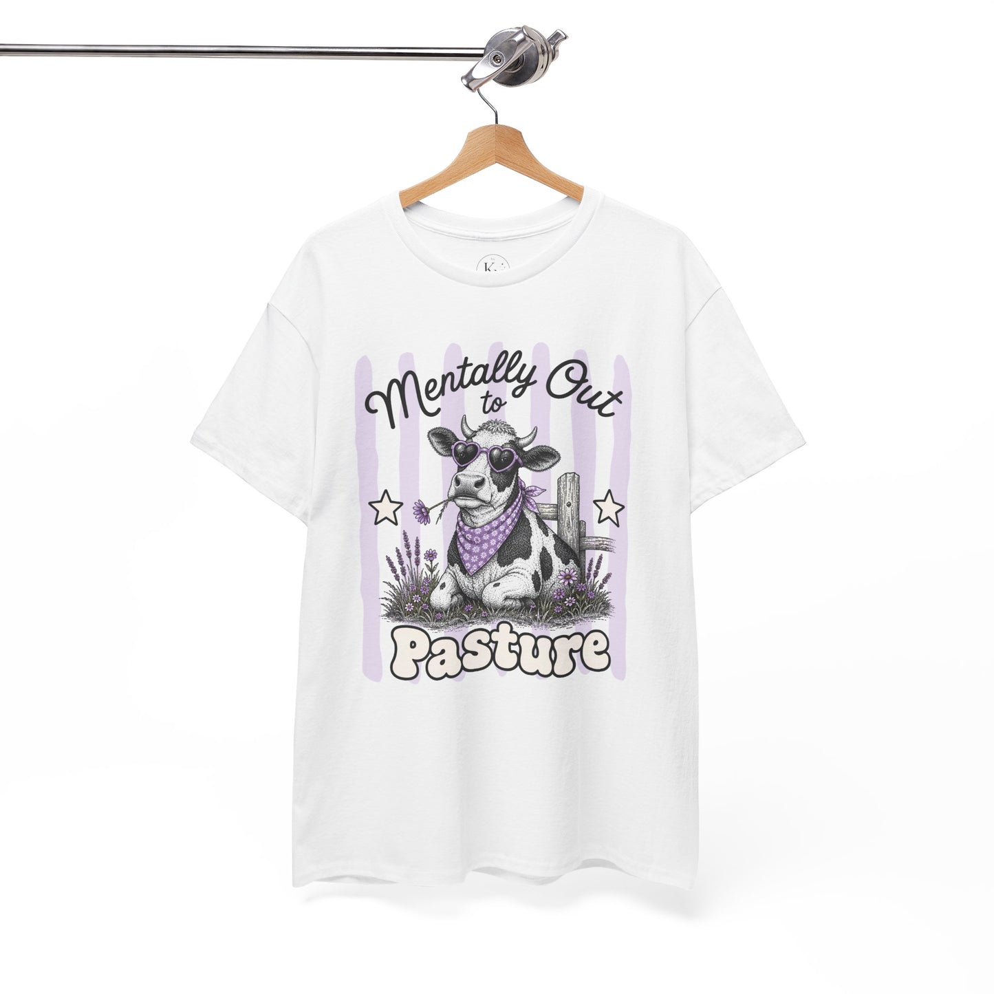 Mentally Out to Pasture Retro Cow Graphic Tee