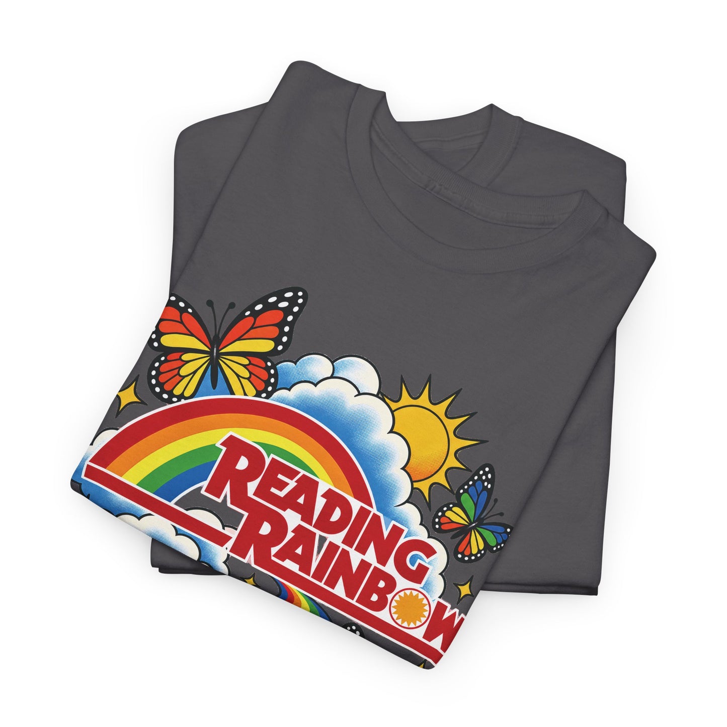 Rainbow & Butterflies Retro Book Graphic Tee