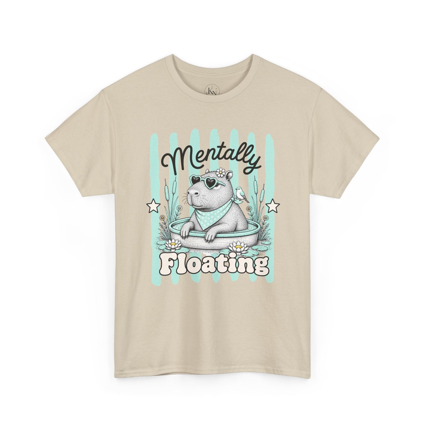 Mentally Floating Retro Capybara Graphic Tee