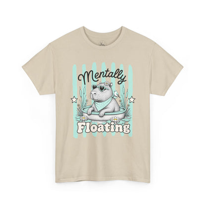 Mentally Floating Retro Capybara Graphic Tee