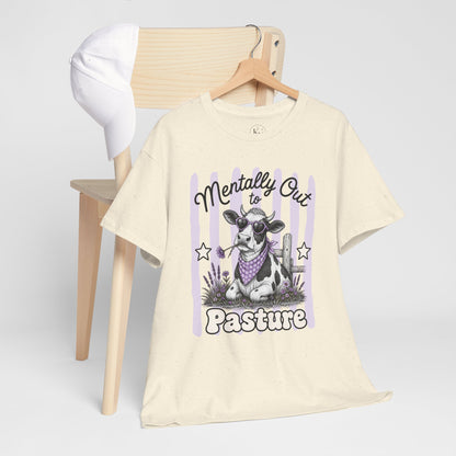 Mentally Out to Pasture Retro Cow Graphic Tee