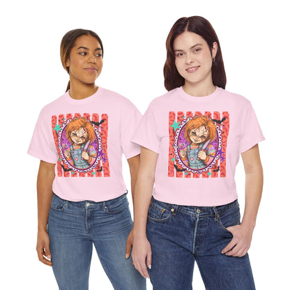 Chucky Portrait Tee — Colorful Spooky Horror Shirt