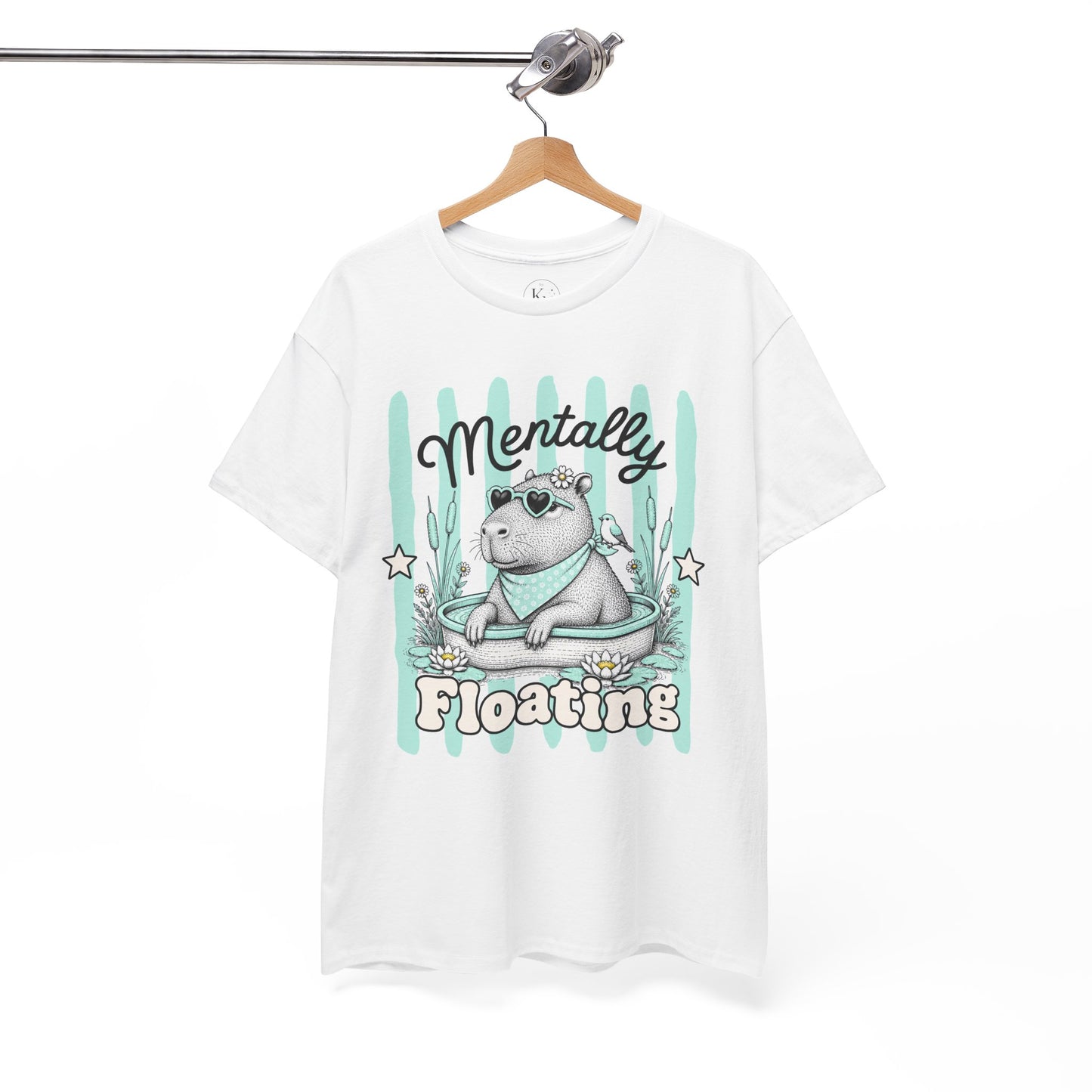 Mentally Floating Retro Capybara Graphic Tee