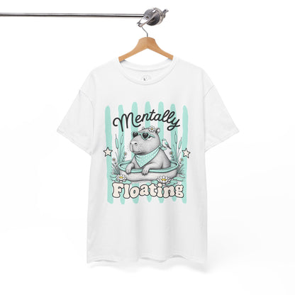 Mentally Floating Retro Capybara Graphic Tee