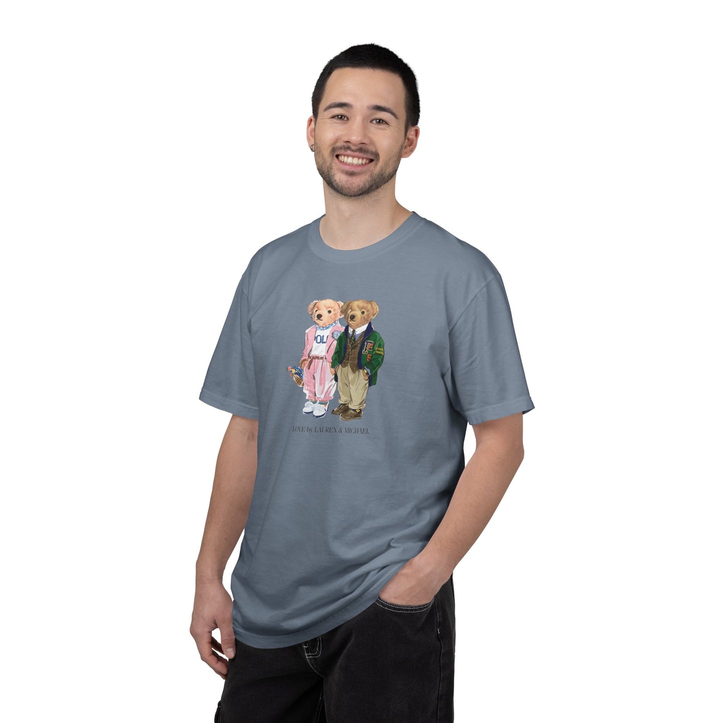 Personalized Couples T-Shirt — Custom Teddy Bear Graphic Tee | Gift for Him & Her