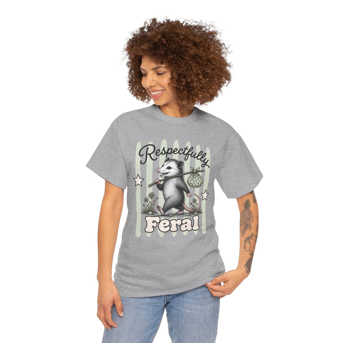 Respectfully Feral Retro Possum Graphic Tee