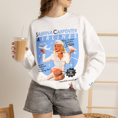 Sabrina Carpenter Airline Crewneck Sweatshirt | Retro Flight Attendant Graphic