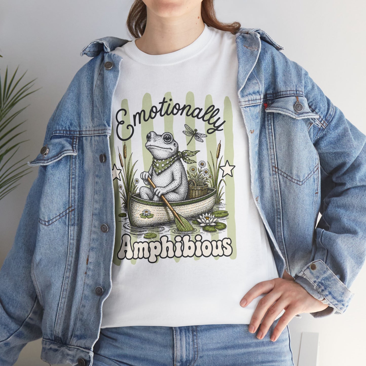Emotionally Amphibious Retro Frog Graphic Tee