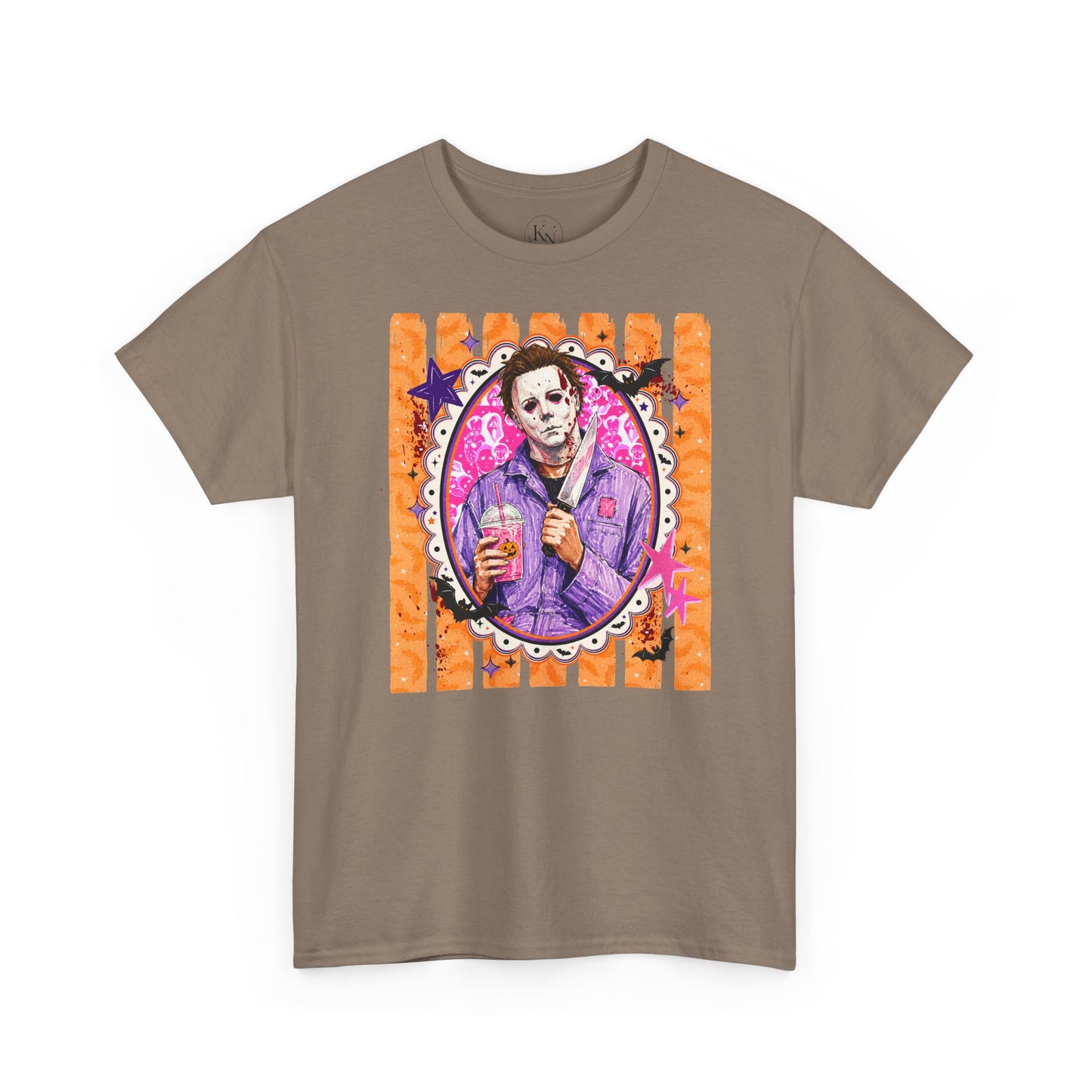 Halloween Michael Myers Portrait Tee — Colorful Spooky Horror Shirt