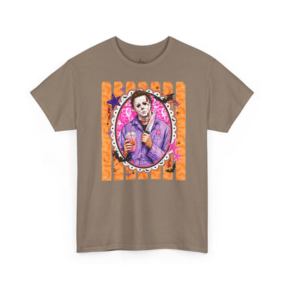 Halloween Michael Myers Portrait Tee — Colorful Spooky Horror Shirt