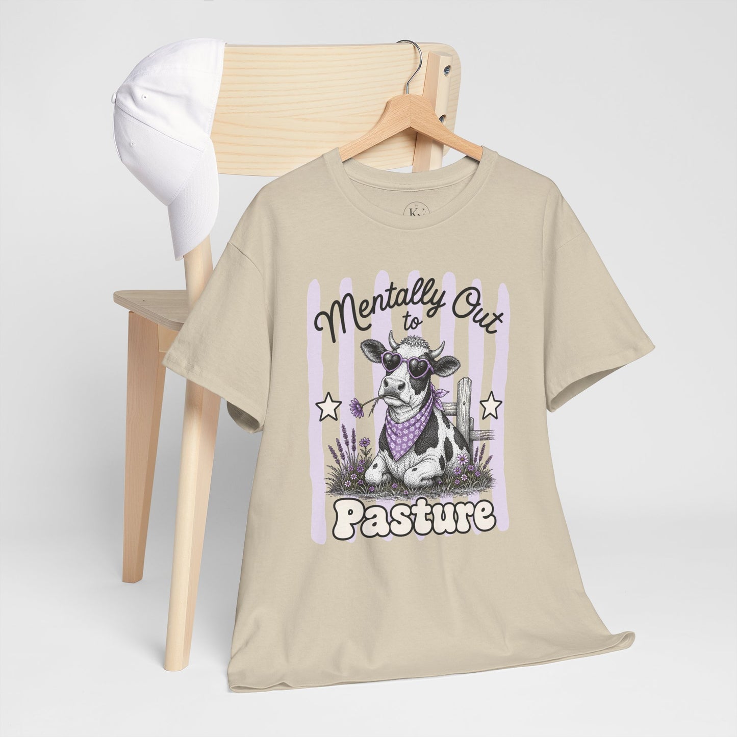 Mentally Out to Pasture Retro Cow Graphic Tee