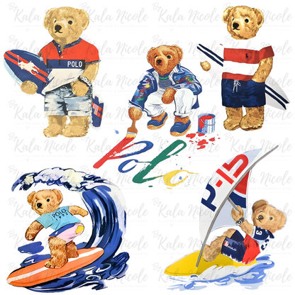 Preppy Vintage Bear PNG Mega Bundle | Spring-Summer Collection | 72 Designs