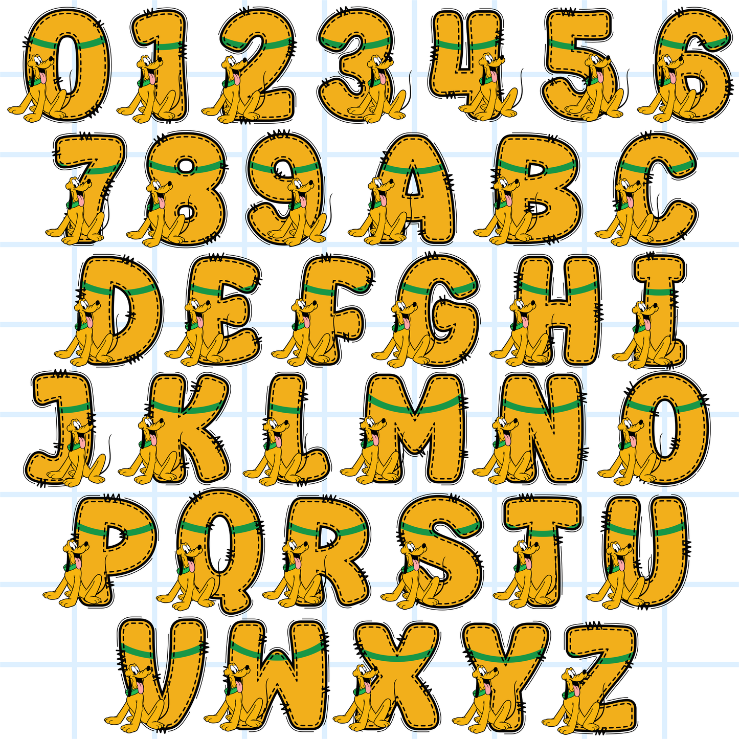 Mickey & Friends Alphabet PNG Bundle | ABC 123