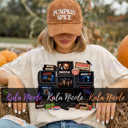 Horror Movie Night 80s PNG | Trendy Halloween PNG | Horror Movie Clipart (Digital Download)