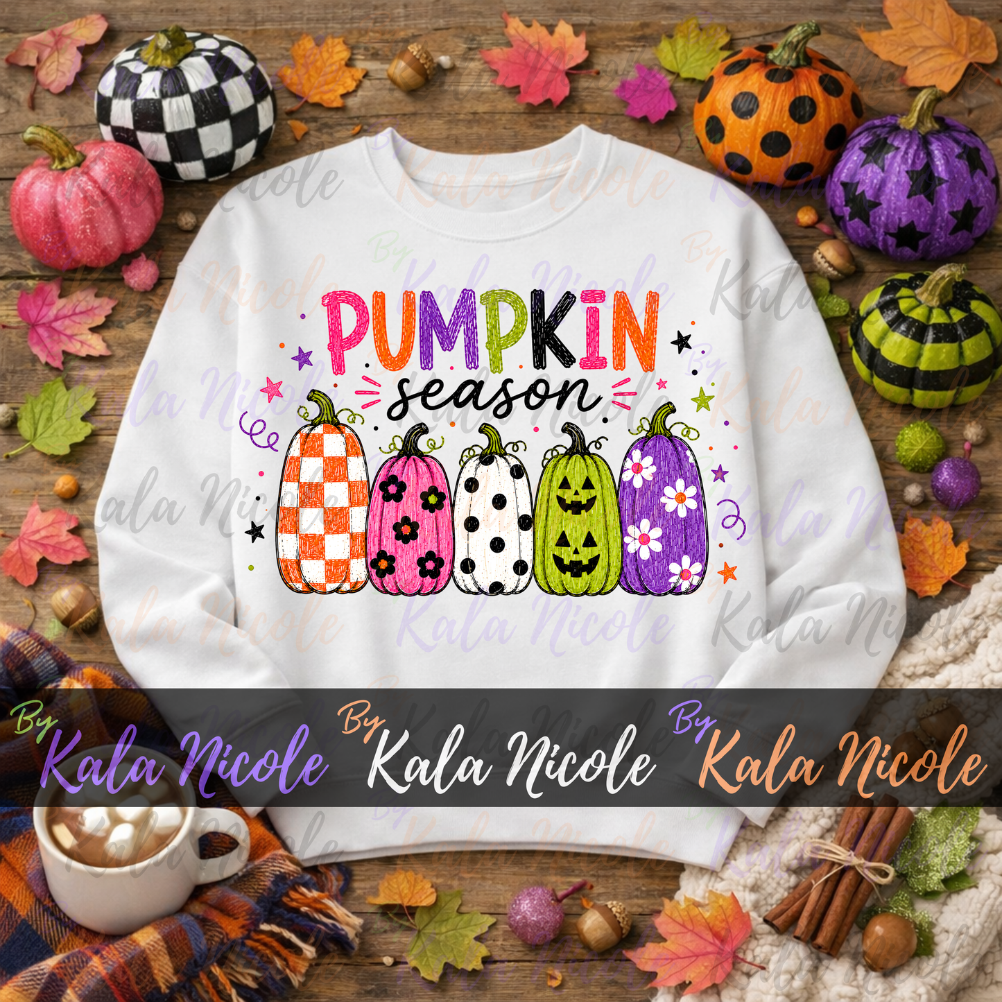 Pumpkin Season Doodle PNG Bundle | Trendy Fall PNG | Halloween Clipart (Digital Download)