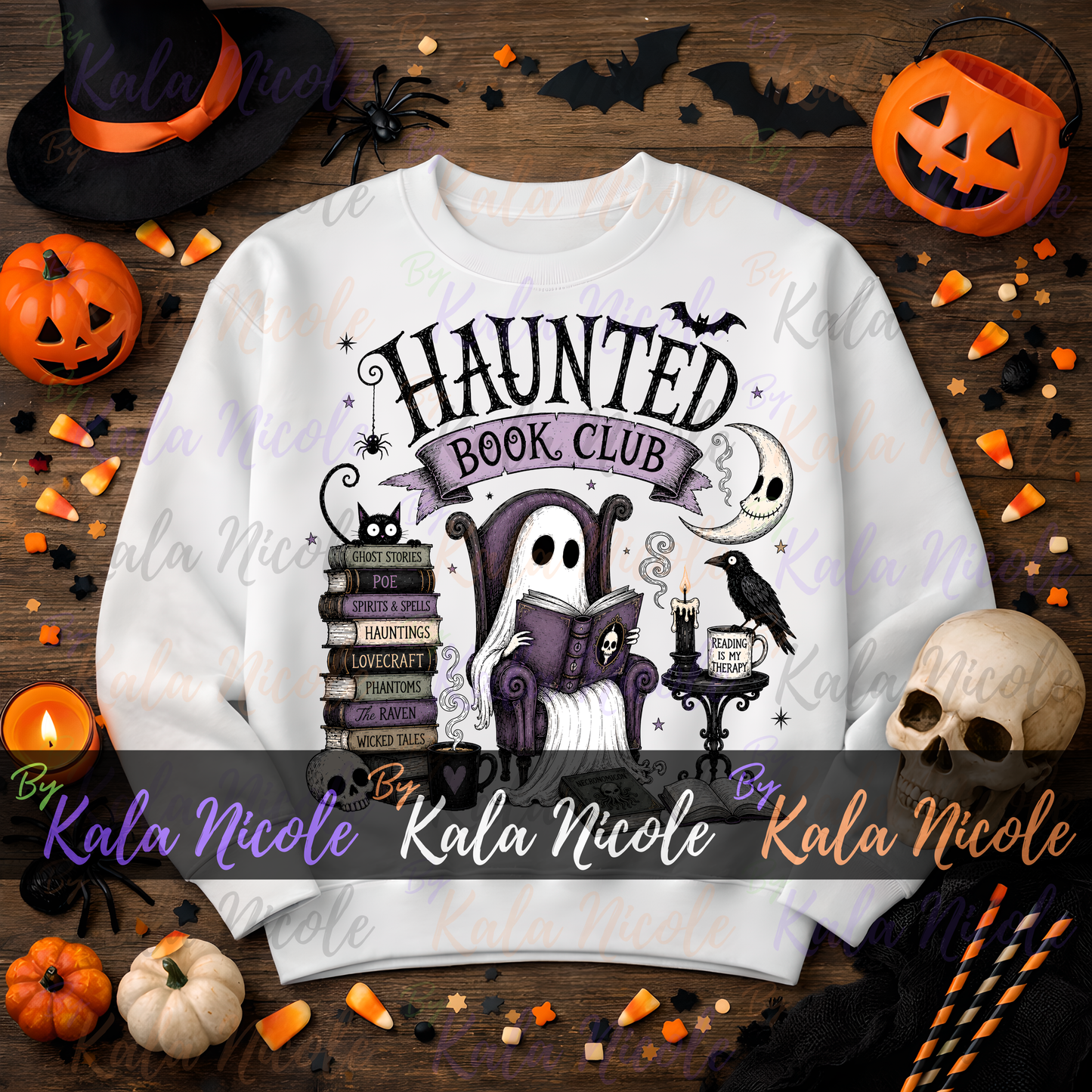 Haunted Book Club PNG | Trendy Halloween PNG | Fall PNG | Cute Ghost Clipart (Digital Download)
