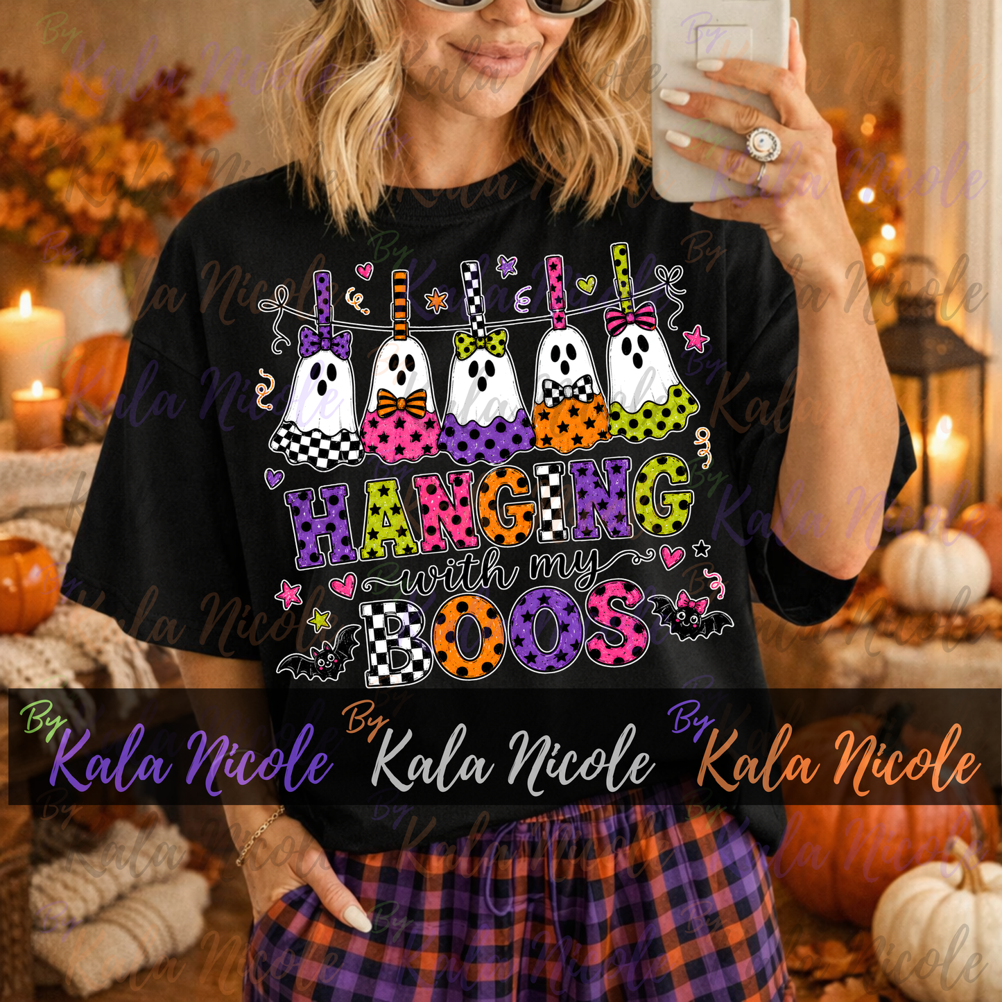 Hanging With My Boos PNG Bundle | Trendy Halloween PNG | Fall PNG | Cute Ghost Clipart (Digital Download)