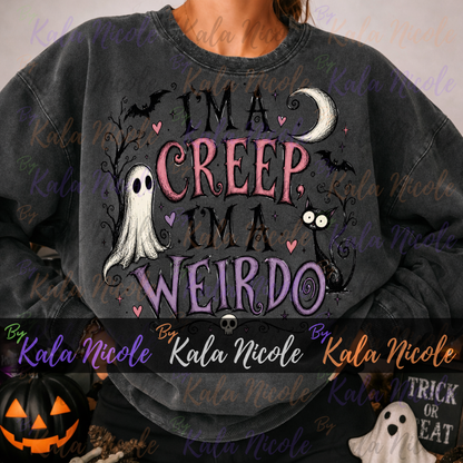 I'm A Creep I'm a Weirdo PNG | Trendy Halloween PNG | Fall PNG | Cute Ghost Clipart (Digital Download)