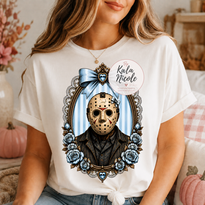 Coquette Horror Portrait PNG | Hockey Mask Slasher