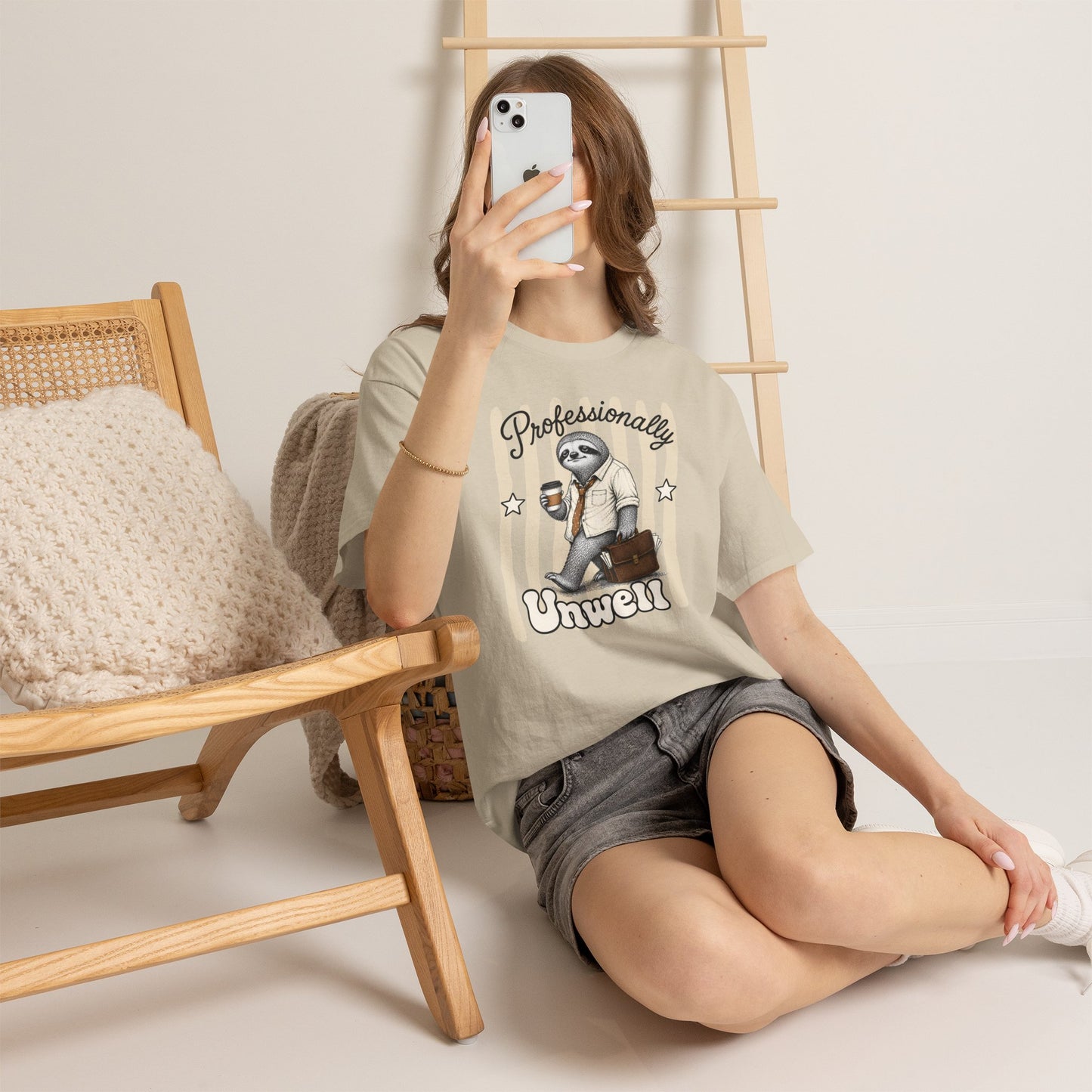 Professionally Unwell Retro Sloth Graphic Tee