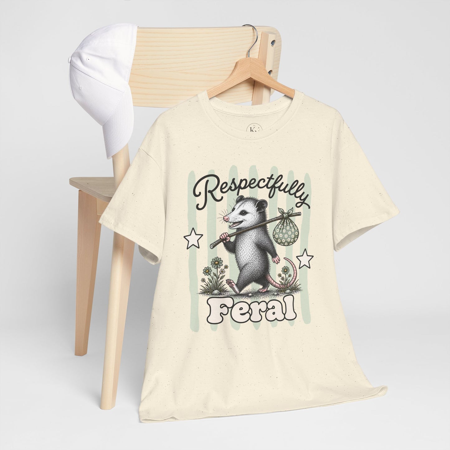 Respectfully Feral Retro Possum Graphic Tee