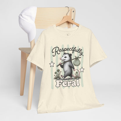 Respectfully Feral Retro Possum Graphic Tee