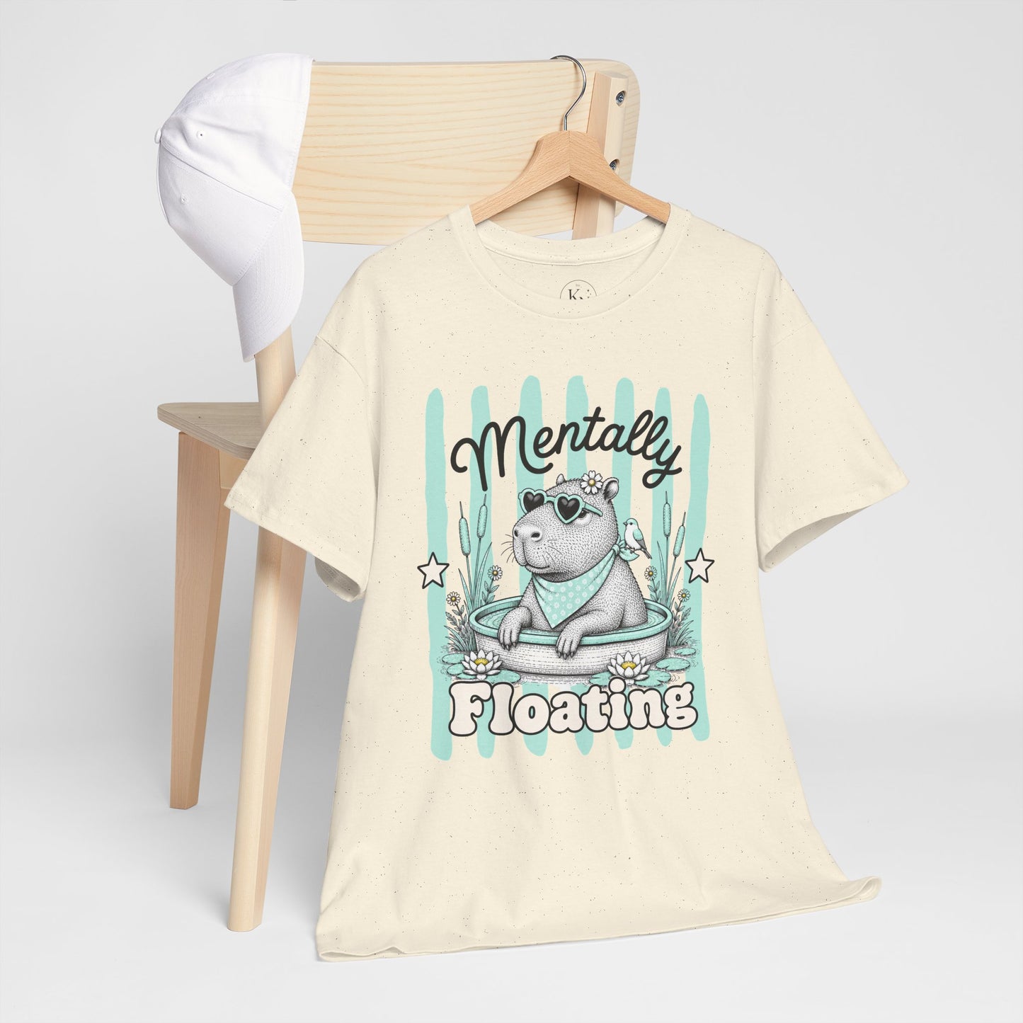 Mentally Floating Retro Capybara Graphic Tee