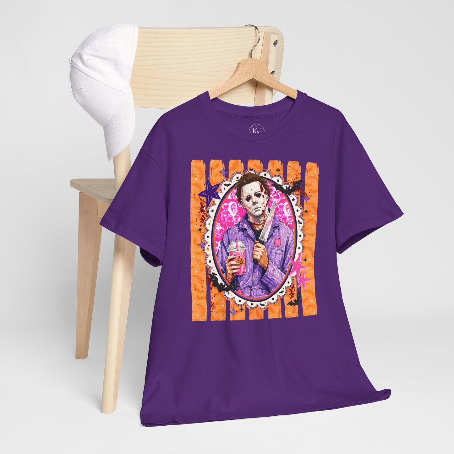 Halloween Michael Myers Portrait Tee — Colorful Spooky Horror Shirt