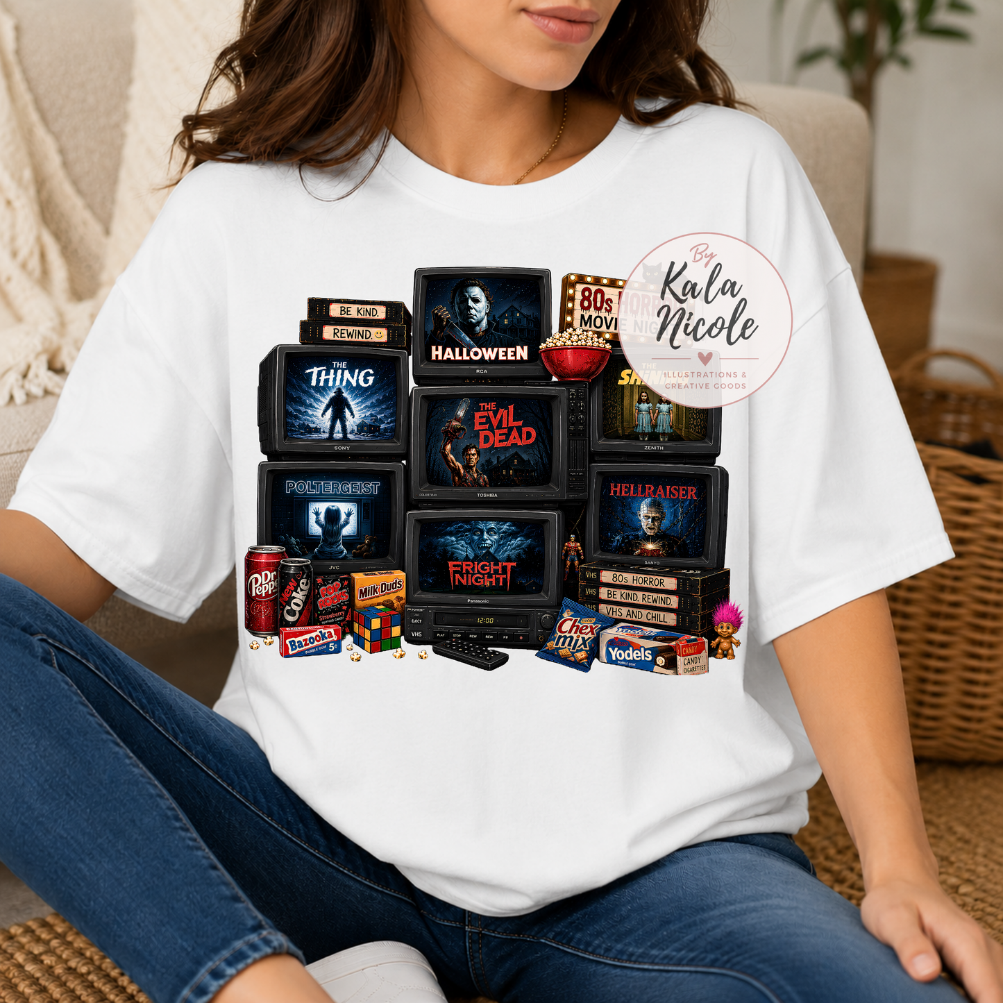 80s Horror Movie Night PNG