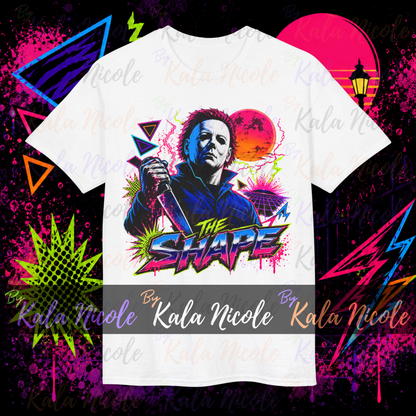 80s Neon Horror PNG | White Mask Slasher PNG