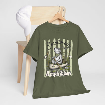 Emotionally Amphibious Retro Frog Graphic Tee