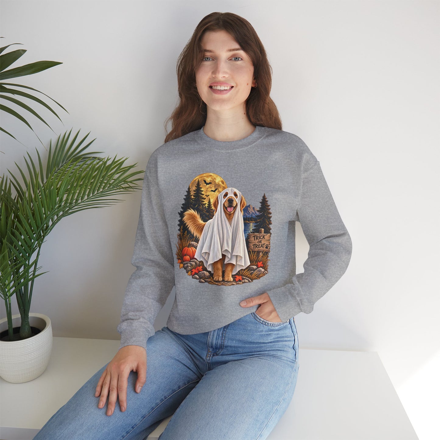 Golden Retriever Ghost Halloween Sweatshirt