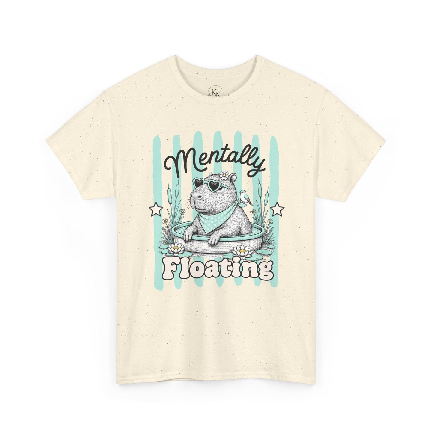 Mentally Floating Retro Capybara Graphic Tee