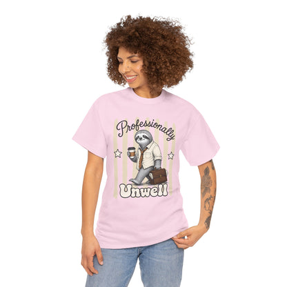 Professionally Unwell Retro Sloth Graphic Tee