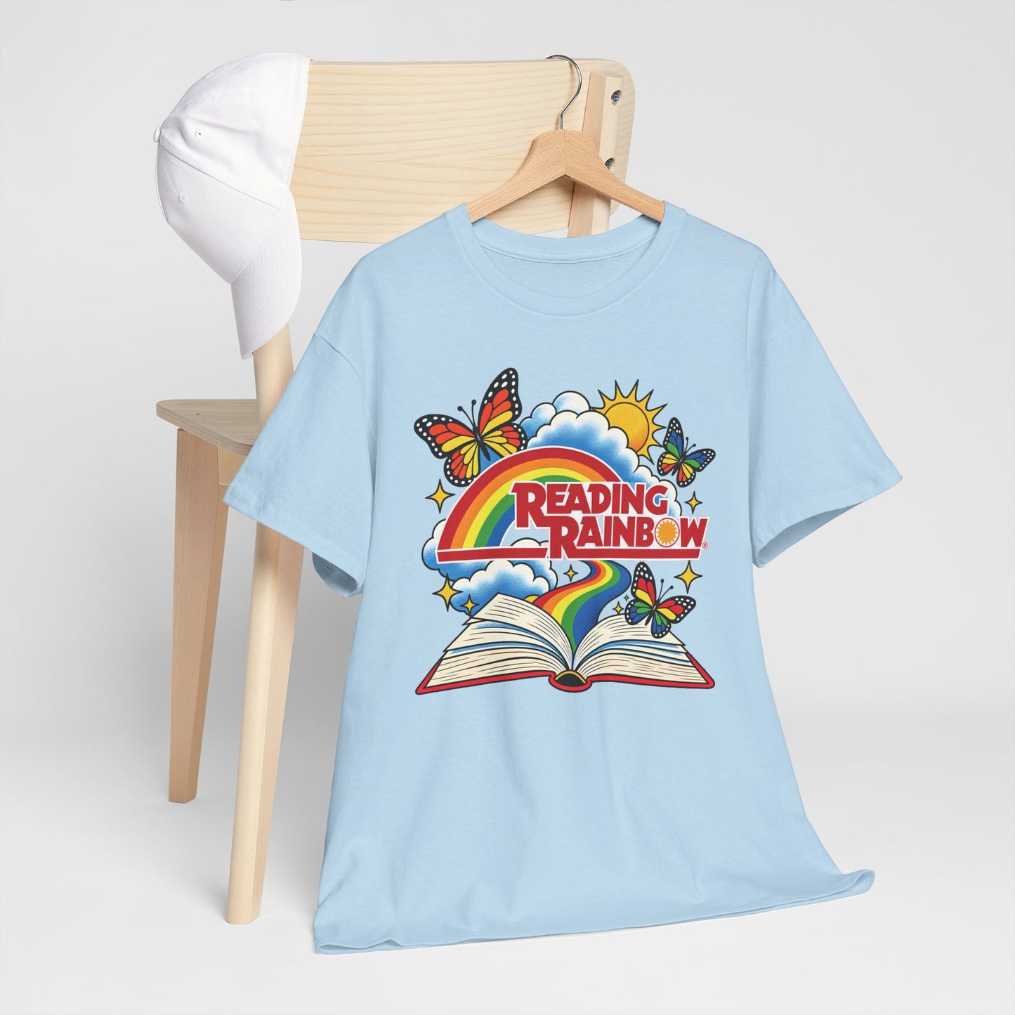 Rainbow & Butterflies Retro Book Graphic Tee