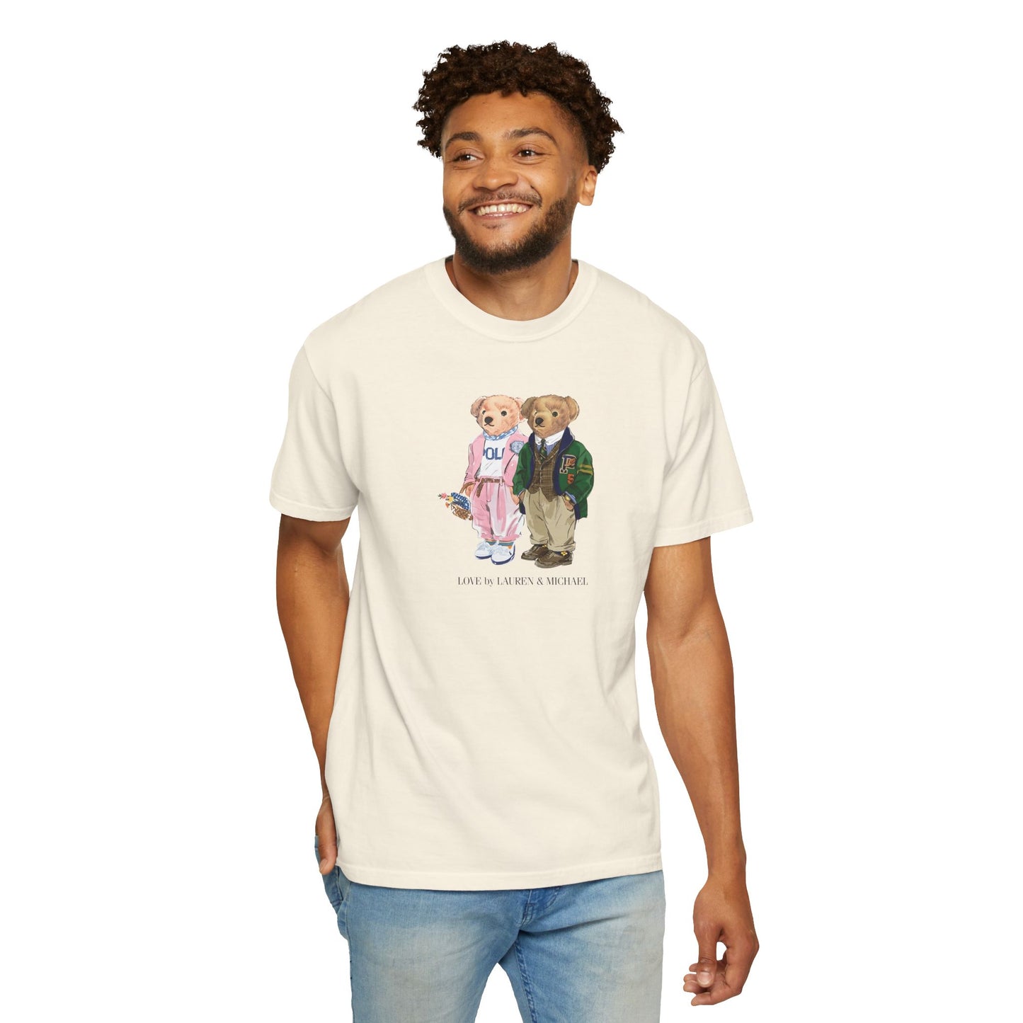Personalized Couples T-Shirt — Custom Teddy Bear Graphic Tee | Gift for Him & Her