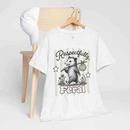 Respectfully Feral Retro Possum Graphic Tee