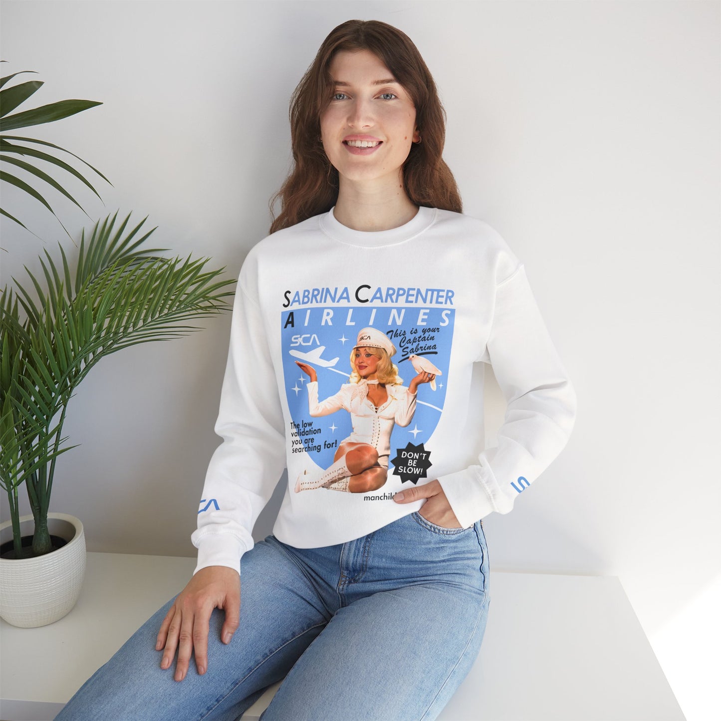 Sabrina Carpenter Airline Crewneck Sweatshirt | Retro Flight Attendant Graphic