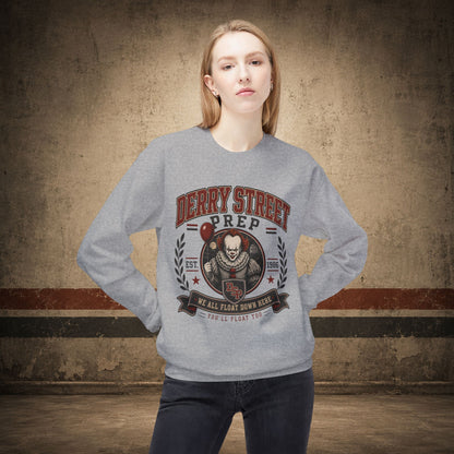 Derry Street Prep Crewneck Sweatshirt – Retro Horror School Logo