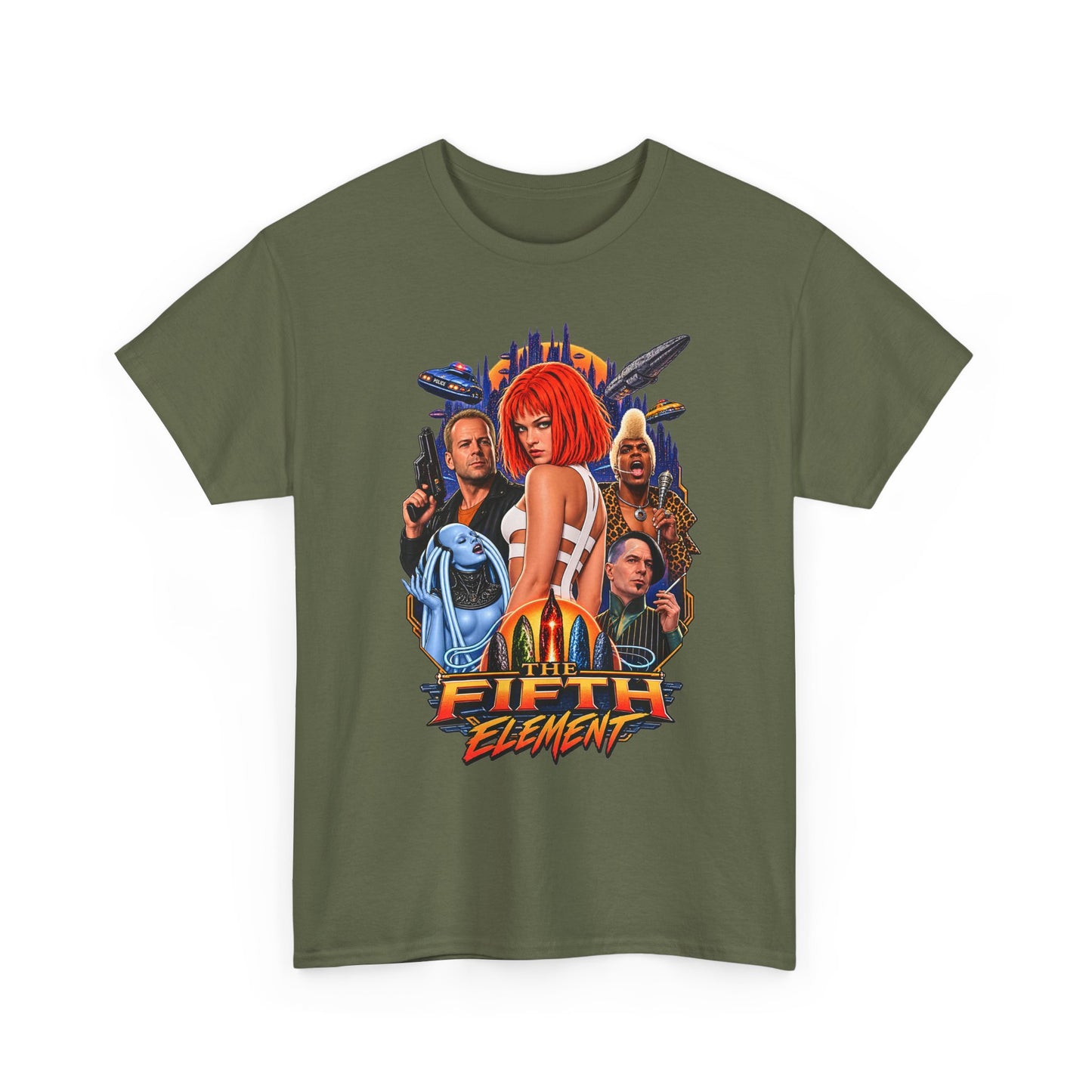Retro Sci-Fi Character Collage Graphic Tee